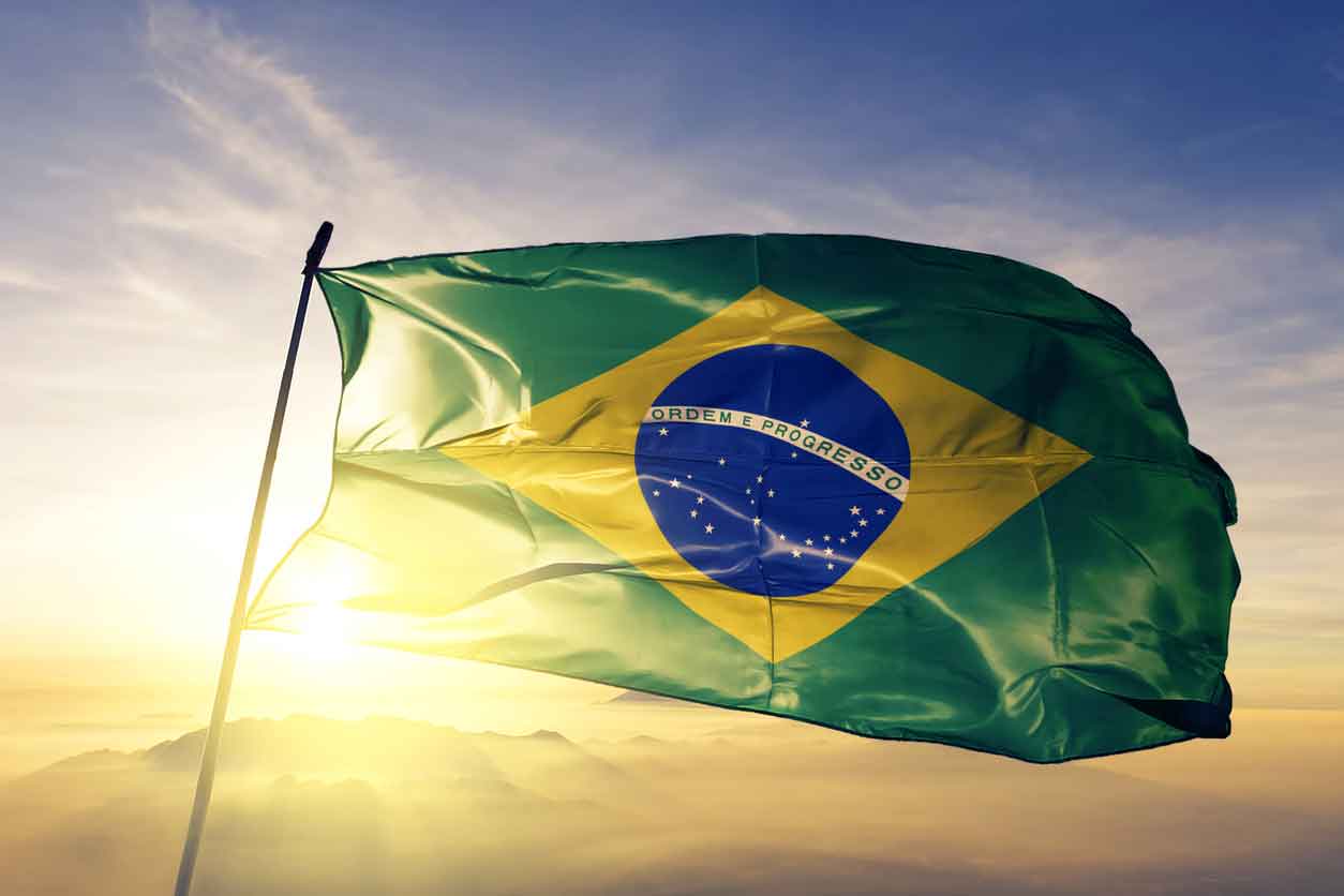 Bandeira do Brasil que ilustra um professor nativo ou brasileiro
